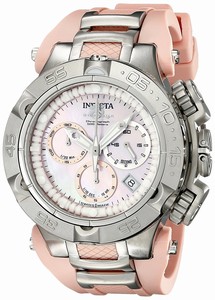 Invicta Quartz Chronograph Date Pink Silicone Watch # 17232 (Women Watch)