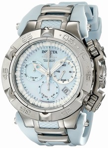 Invicta Subaqua Quartz Chronograph Date Light Blue Silicone Watch # 17233 (Women Watch)