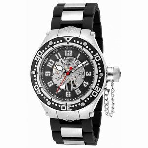 Invicta Black Skeleton Dial Stainless Steel Band Watch #17245 (Men Watch)