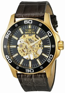 Invicta Specialty Mechanical Hand Wind Skeleton Dial Leather Watch # 17261 (Men Watch)