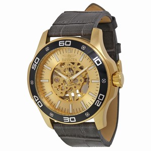 Invicta Gold Skeletal Hand Wind Watch #17262 (Men Watch)