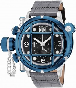 Invicta Russian Diver Quartz Chronograph Date Gray Leather Watch # 17328 (Men Watch)