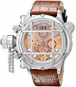 Invicta rRussian Diver Quartz Chronograph Day Date Brown Leather Watch # 17337 (Men Watch)