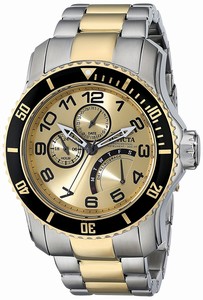 Invicta Gold Dial Stainless Steel Band Watch #17357 (Men Watch)