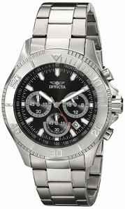 Invicta Black Dial Stainless Steel Band Watch #17359 (Men Watch)