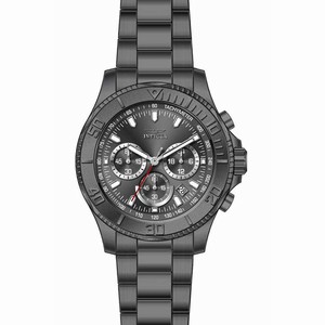 Invicta Gunmetal Dial Uni-directional Rotating Gunmetal Ion-plated Band Watch #17371 (Men Watch)