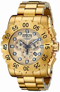 Invicta Gold Dial Stainless Steel Band Watch #17379 (Men Watch)