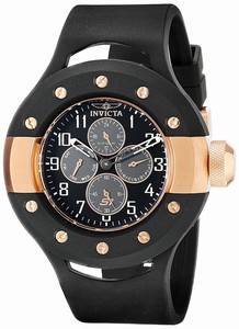 Invicta Black Dial Rubber Band Watch #17387 (Men Watch)