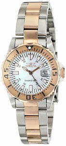 Invicta Mother Of Pearl Dial Stainless Steel Plated Watch #17388 (Women Watch)