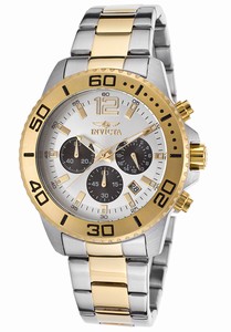 Invicta Pro Diver Quartz Chronograph Date Multicolor Dial Two Tone Stainless Steel Watch # 17399 (Men Watch)