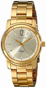 Invicta Gold Dial Stainless Steel Band Watch #17420 (Women Watch)