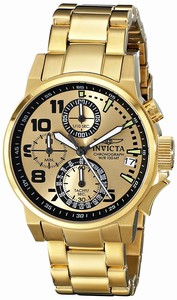 Invicta Gold-tone Dial 18k Gold Plated Stainless Steel Watch #17424 (Women Watch)