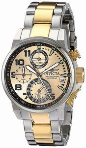 Invicta Gold Dial Stainless Steel Band Watch #17428 (Women Watch)