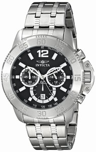 Invicta Black Dial Stainless Steel Watch #17444 (Men Watch)