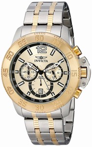 Invicta Gold Dial Stainless Steel Band Watch #17449 (Men Watch)