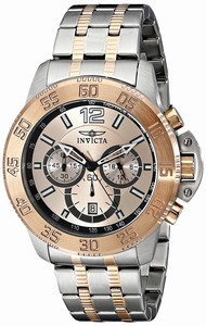 Invicta Rose Gold Dial Stainless Steel Band Watch #17450 (Men Watch)