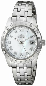 Invicta White Dial Stainless Steel Watch #17487 (Women Watch)