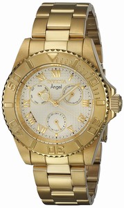 Invicta Champagne Dial Uni-directional Rotating Gold-plated Band Watch #17524 (Women Watch)