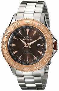 Invicta Brown Dial Stainless Steel Band Watch #17561 (Men Watch)