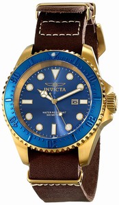 Invicta Pro Diver Quartz Analog Date Brown Leather Watch # 17581 (Men Watch)