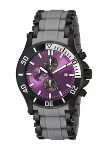 Invicta Purple Dial Stainless Steel Band Watch #17595 (Men Watch)