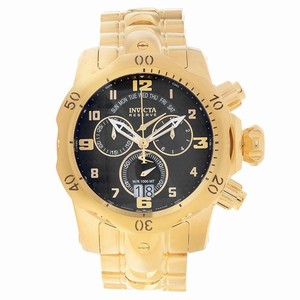 Invicta Black Dial Steel And 18k Gold Band Watch #17634 (Men Watch)