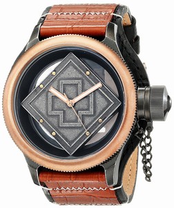 Invicta Russian Diver Quartz Analog Brown Leather Watch # 17650 (Men Watch)