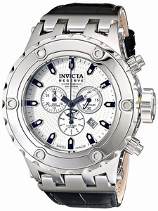 Invicta Subaqua Quartz Chronograph Date Black Leather Watch # 17656 (Men Watch)