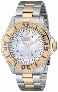 Invicta Mother Of Pearl Dial Stainless Steel Band Watch #17694 (Men Watch)