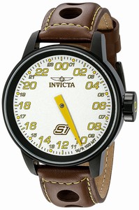 Invicta S1 Rally Quartz Analog Brown Leather Watch # 17704 (Men Watch)