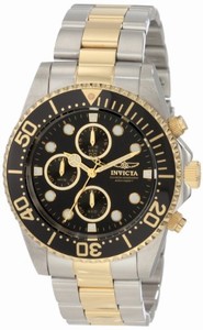 Invicta Flame-Fusion Crystal; Brushed And Polished Stainless Steel Case And Bracelet With 18k Gold Ion-Plated Stainless Steel Center Links Stainless Steel Watch #1772 (Watch)