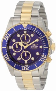 Invicta Flame-Fusion Crystal; Brushed And Polished Stainless Steel Case And Bracelet With 18k Gold Ion-Plated Stainless Steel Center Links Stainless Steel Watch #1773 (Watch)