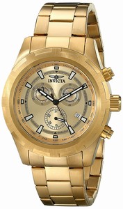 Invicta Gold-tone Dial 18k Gold Plated Stainless Steel Watch #17730 (Men Watch)