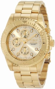 Invicta Flame-Fusion Crystal; Brushed And Polished 18k Gold Ion-Plated Stainless Steel Case And Bracelet Stainless Steel Watch #1774 (Watch)