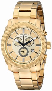 Invicta Gold Dial Stainless Steel Band Watch #17744 (Men Watch)