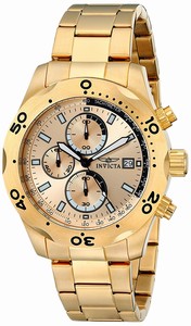 Invicta Gold Dial Stainless Steel Band Watch #17750 (Men Watch)