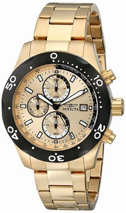 Invicta Gold Dial Stainless Steel Band Watch #17754 (Men Watch)