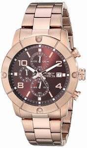 Invicta Brown Dial Stainless Steel Band Watch #17766 (Men Watch)