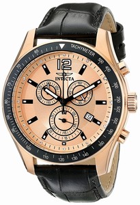 Invicta Specialty Quartz Chronograph Date Black Leather Watch # 17772 (Men Watch)