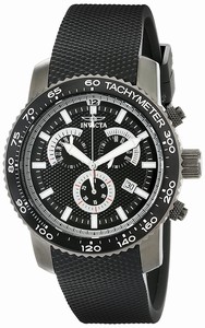 Invicta Specialty Black Dial Chronograph Date Black Silicone Watch # 17776 (Men Watch)