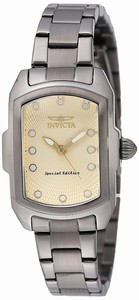 Invicta Champagne Dial Stainless Steel Band Watch #17777 (Women Watch)