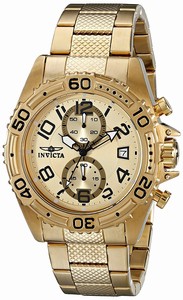 Invicta Gold Dial Stainless Steel Band Watch #17778 (Men Watch)