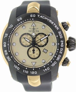 Invicta Pro Diver Quartz Chronograph Date Black Silicone Watch # 17811 (Men Watch)