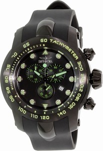 Invicta Black Dial Fixed Black Ion-plated With Tachymeter Band Watch #17812 (Men Watch)