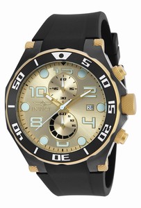 Invicta Pro Diver Quartz Chronograph Date Black Polyurethane Watch # 17815 (Men Watch)