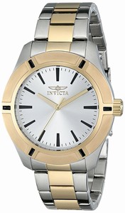 Invicta Silver-tone Dial 18kt. Gold Plated Stainless Steel Watch #17897SYB (Men Watch)