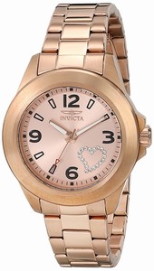 Invicta Rose Gold Dial Stainless Steel Band Watch #17934 (Women Watch)