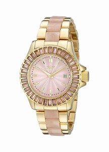 Invicta Pink Dial Stainless Steel Band Watch #17942 (Women Watch)