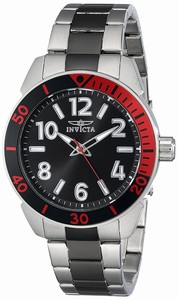 Invicta Black Dial Stainless Steel Watch #17966 (Men Watch)