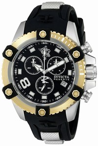 Invicta Quartz Chronograph Date Black Polyurethane Watch # 17974 (Men Watch)